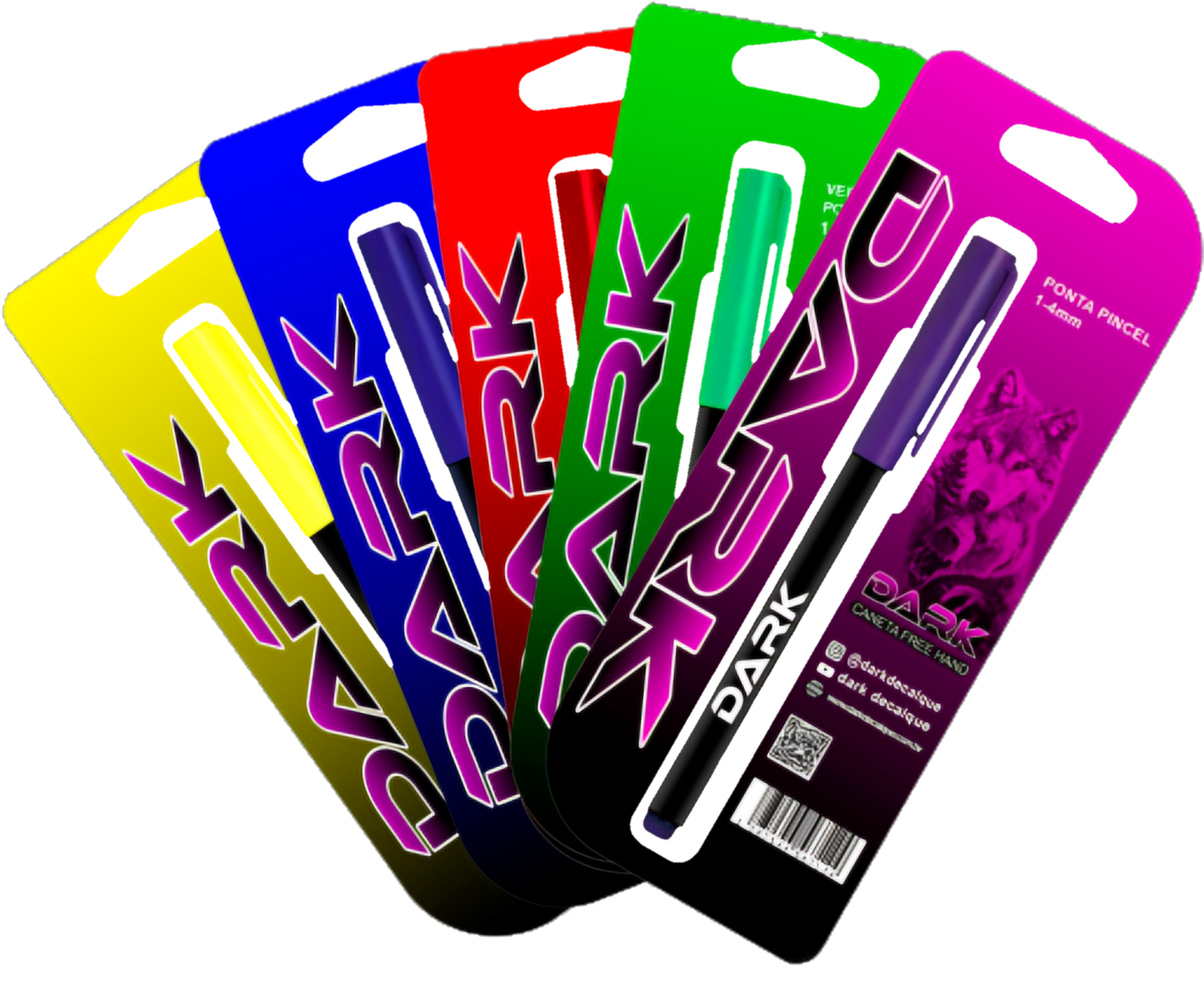 Caneta Dark Pincel Japones com tinta de Decalque Amarela