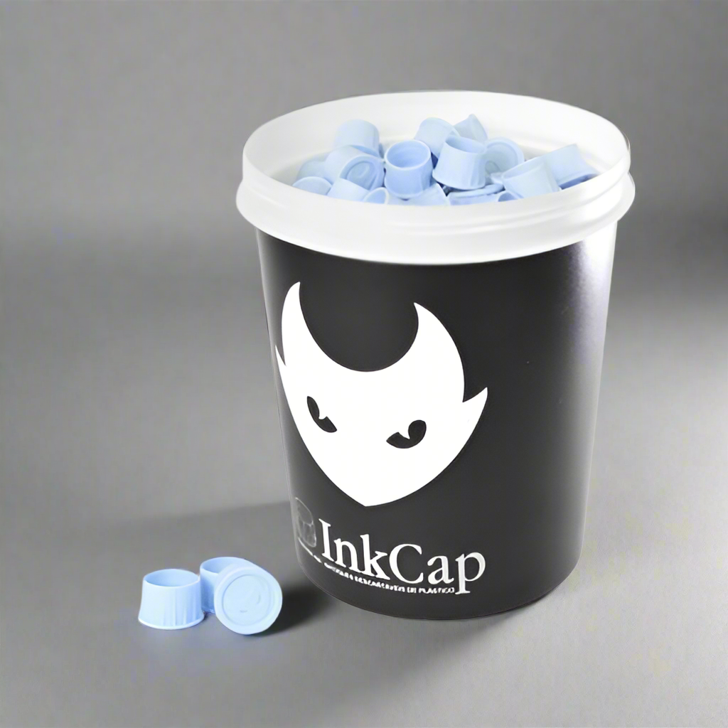 Ink Cap - Batoques de Silicone Azul Tamanho M 300 unidades