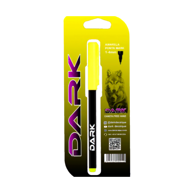 Caneta Dark Pincel Japones com tinta de Decalque Amarela