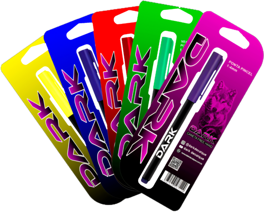 Caneta Dark Pincel Japones com tinta de Decalque Amarela