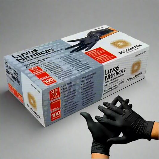 Luvas Nitrilicas M Preta Descarpack