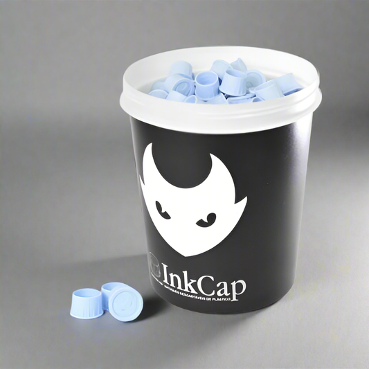 Ink Cap - Batoques de Silicone Azul Tamanho G 200 unidades