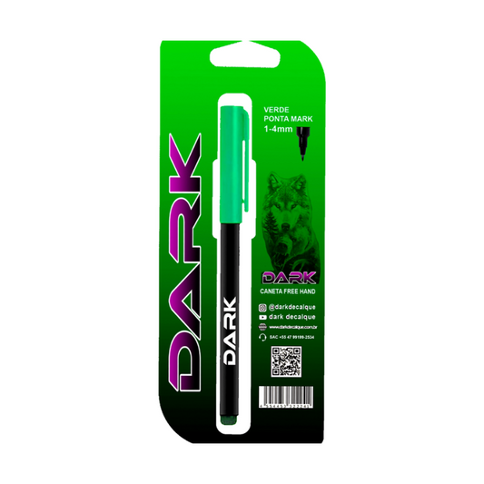 Caneta Dark Pincel Japones com tinta de Decalque Verde