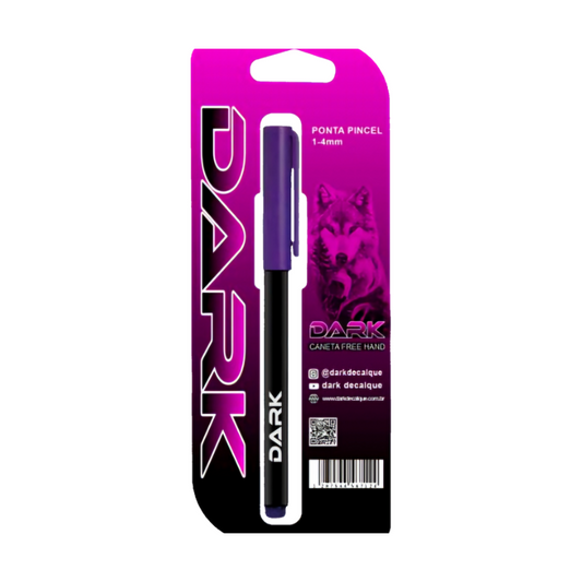 Caneta Dark Pincel Japones com tinta de Decalque Roxa